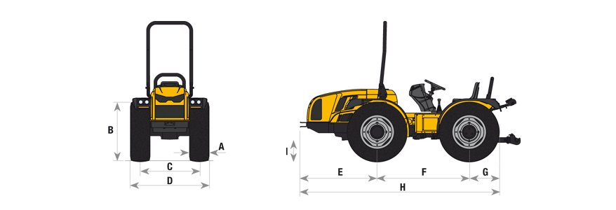 Cotas para el tractor PASQUALI Orion 7.75-7.85-7.95 DS